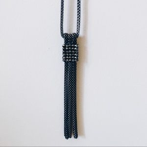 Charcoal/black long necklace